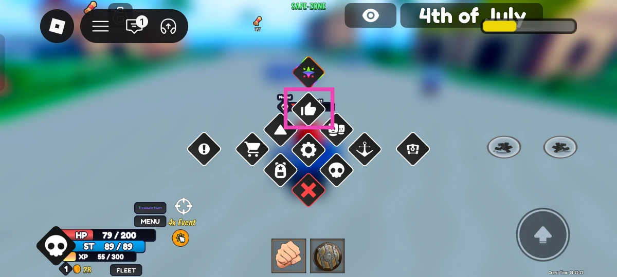 Tap the thumbs-up icon.