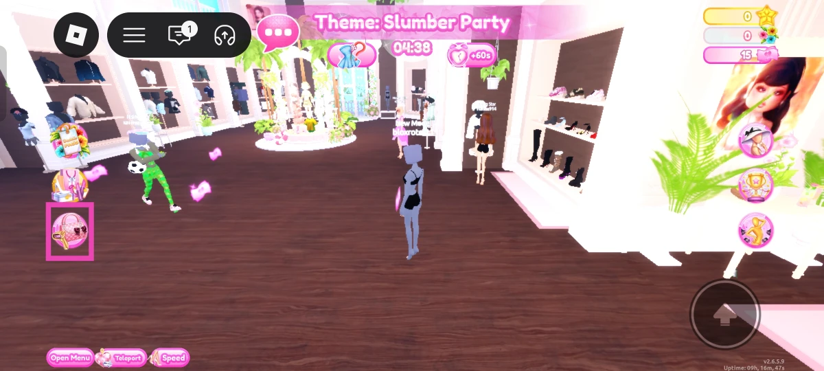Hit the handbag icon on the left side of the screen.