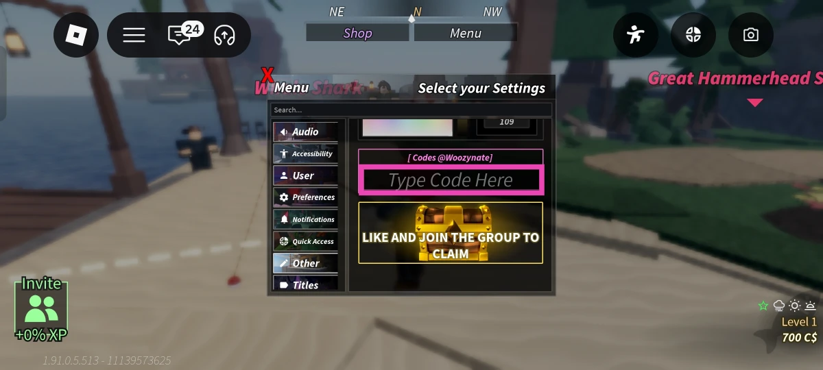 Scroll down and paste the code in the text field that says Type Code Here.