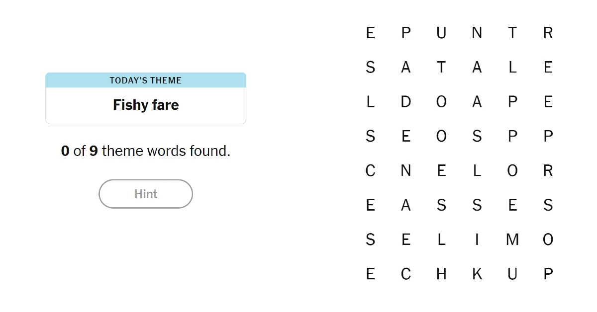 NYT Strands #860 Grid
