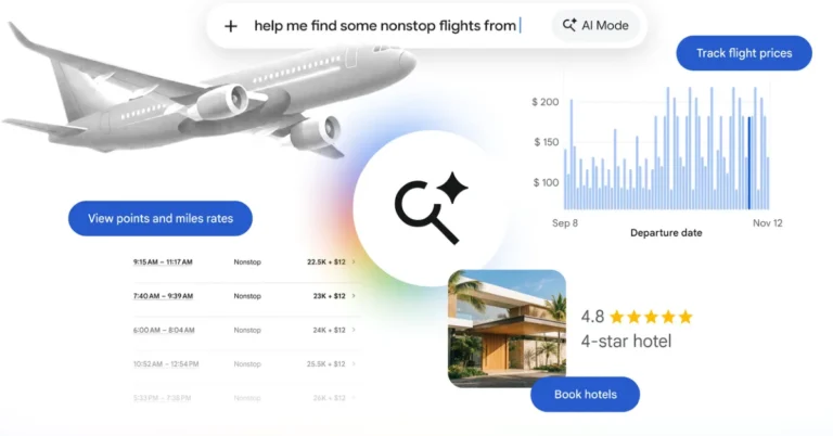 Google AI Mode can now track flight prices, view points or miles rates, and book hotels: Details