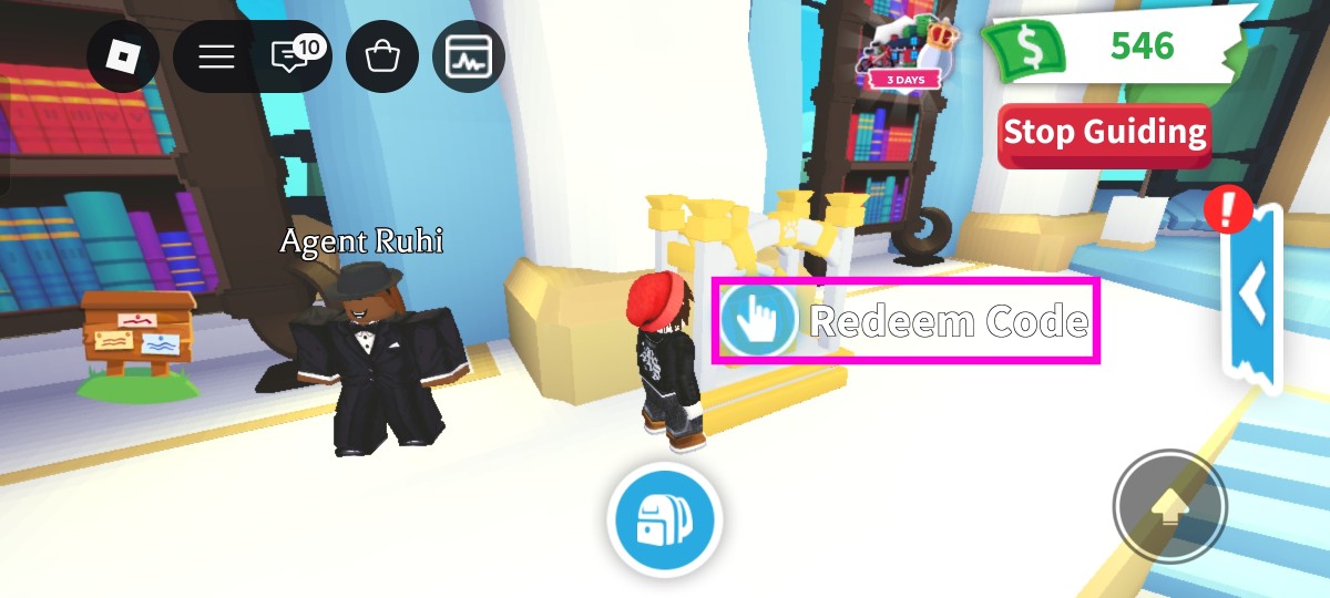 Interact with the kiosk next to Agent Ruhi.