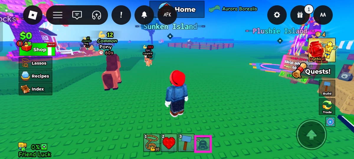 Hit the bag icon in the menu at the bottom of the screen.