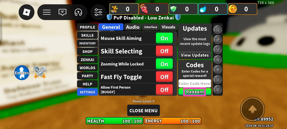 Enter the code in the text field.