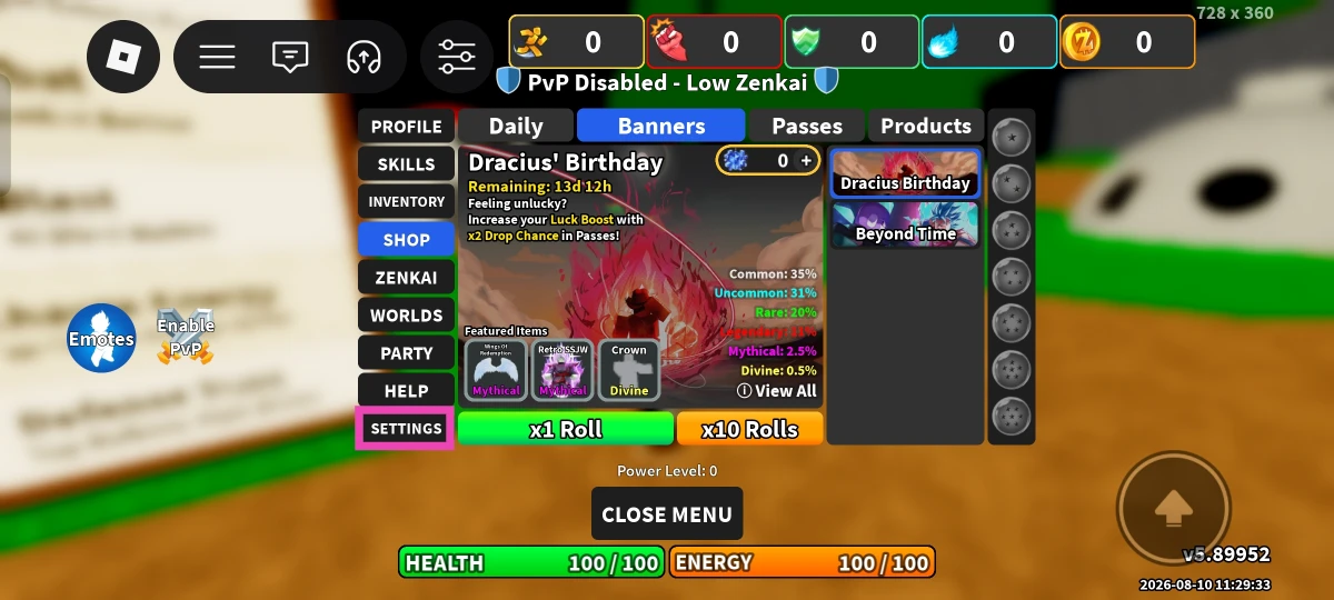 Switch to the Settings tab.