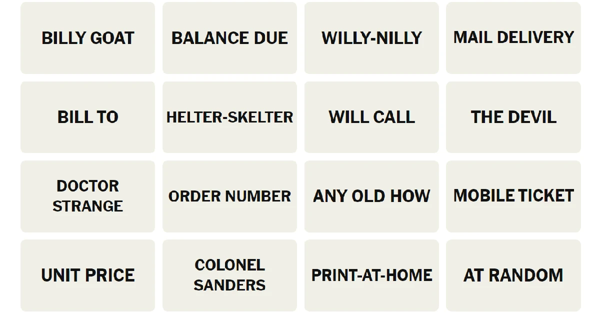 Here’s your grid for today
