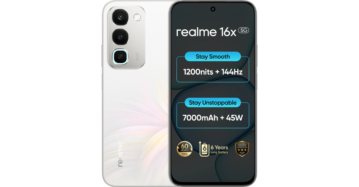 Realme 16x 5G with 7,000mAh battery and MediaTek Dimensity 6300 SoC launched: Pricing Details