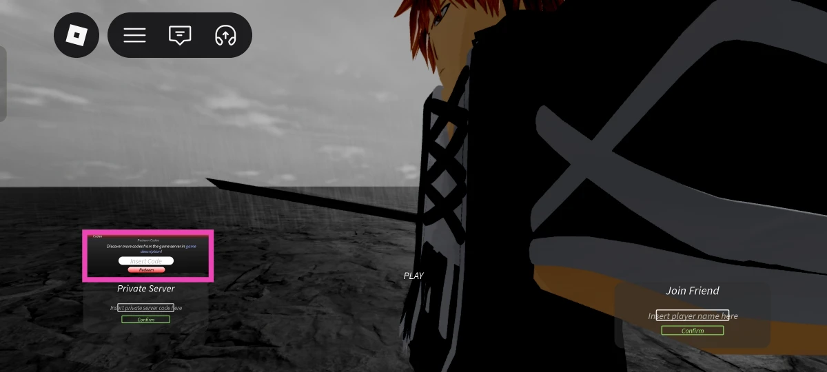Go to the Codes section on the left side of the screen.