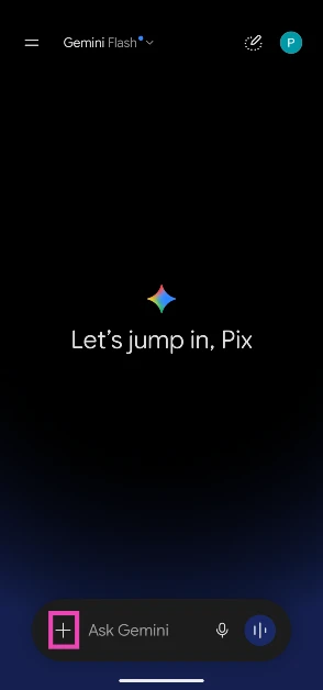 Tap the plus icon next to the text box.