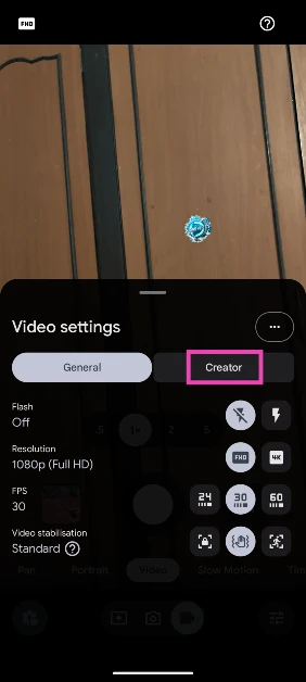 Go to the Creator tab.
