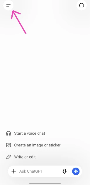 Tap the menu icon in the top-left corner of the screen.